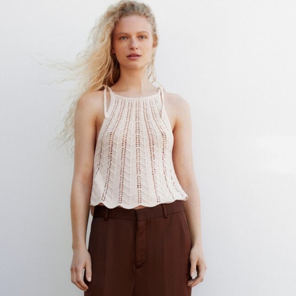 Zara Openwork Knit Top